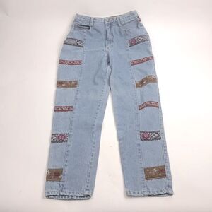 Vintage Stefano International Jeans Embroidered patchwork Size 16 tapered